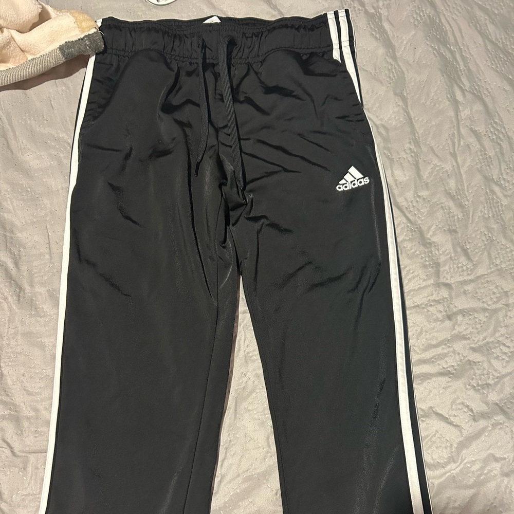 Adidas Black Joggers with White Accents